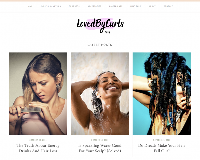 Loved By Curls Homepage