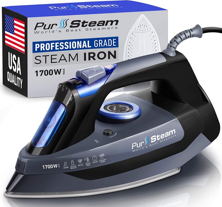 Professional Grade 1700W Steam Iron for Clothes with Rapid Even Heat