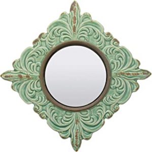 Antique Green Ceramic Wall Mirror