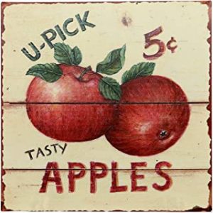 Barnyard Designs Tasty Apples 5 Cents Retro Vintage Tin Bar Sign