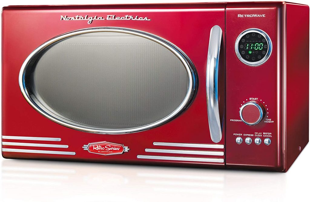 Nostalgia RMO4RR Retro Large 0.9 cu ft 800 Watt Countertop Microwave Oven