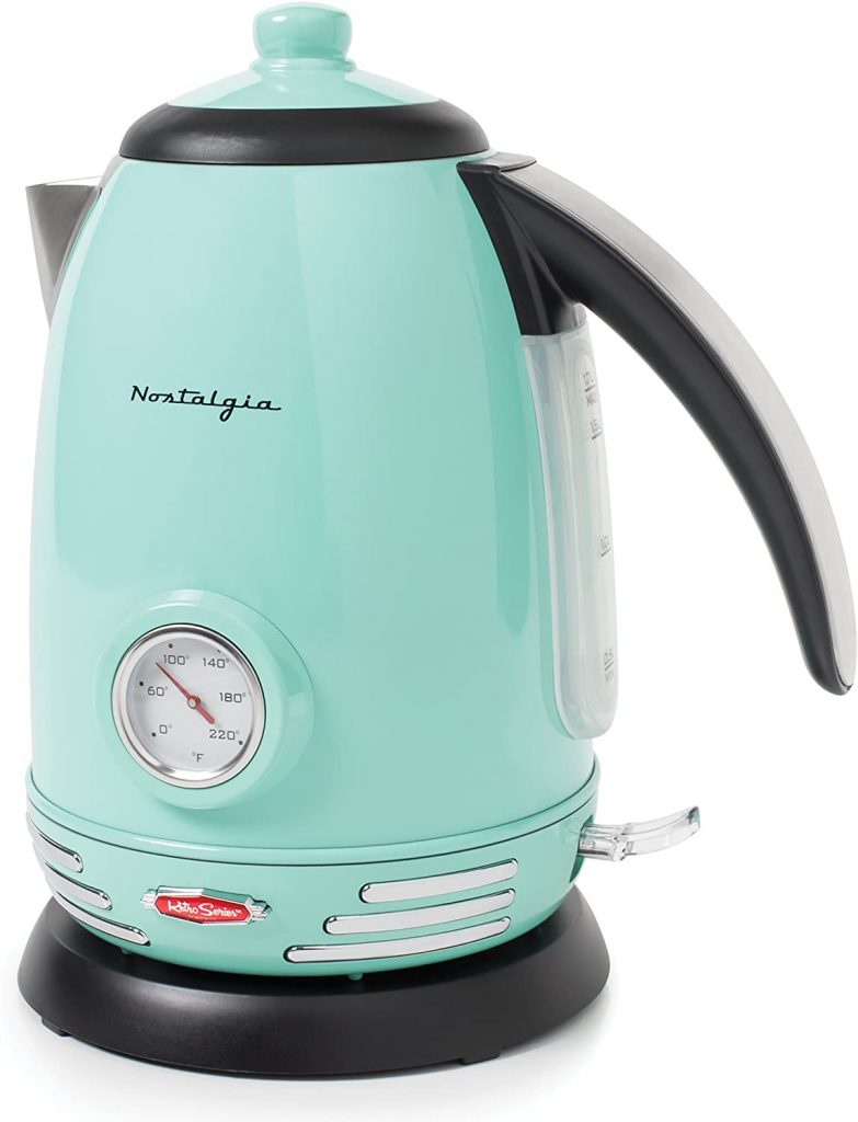 Nostalgia RWK150AQ Retro Stainless Steel Electric Water Kettle