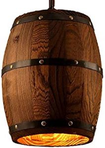 Retro Wood Wine Barrel Pendant Lamp