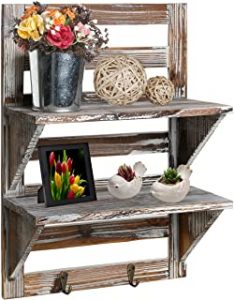 Rustic Wooden Storage Rack with Shelves