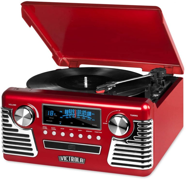 Victrola 50s Retro Bluetooth Record Player Multimedia Center with Built in Speakers