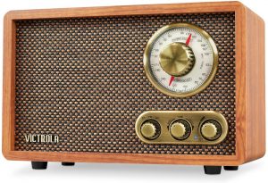 Victrola Retro Wood Bluetooth FMAM Radio with Rotary Dial