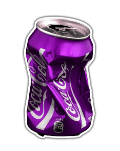 purple coca cola can crushed PNG